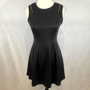 Hot Gal black zipper sleeve fit and flare mini dress size small